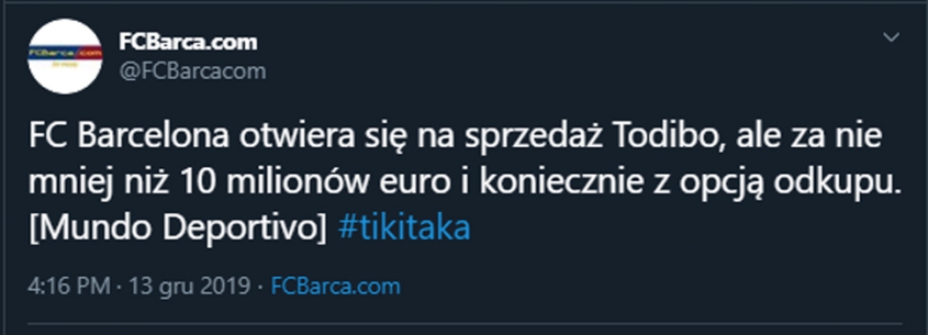 ZA TYLE Barcelona może sprzedać Todibo!